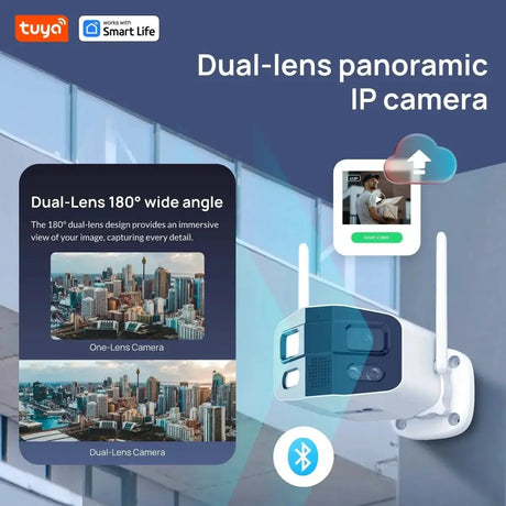 Hooked On Security Tuya Smart 4MP 2.5K Dual Lens Outdoor Camera Night Vision - stepyours.com
