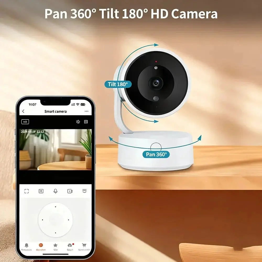 WIFI Tuya Indoor 5MP Camera - 360 Degree PTZ With 4x Zoom And Two Way Audio - stepyours.com