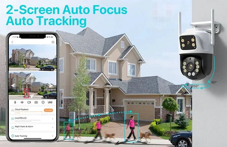 Dual Lens 360 Degree WiFi Camera IP66 Outdoor Security 8MP 4K PTZ - stepyours.com