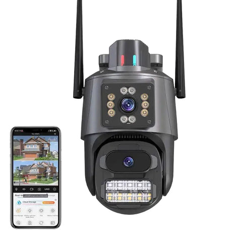 ICSEE 4K Dual Lens WIFI Camera - 2K Dual Screen PTZ Outdoor Security - stepyours.com