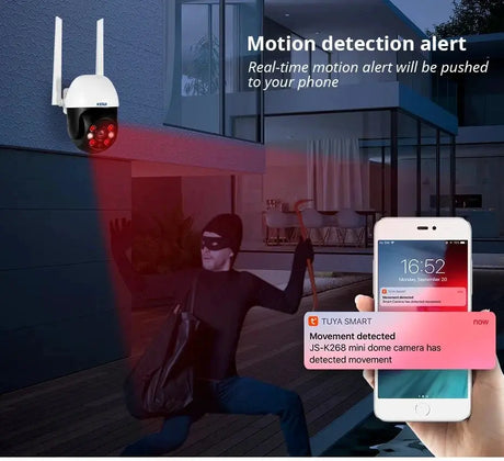 KERUI Outdoor PTZ WiFi Security Camera - 8MP UHD Tuya AI Detection Hooks - stepyours.com