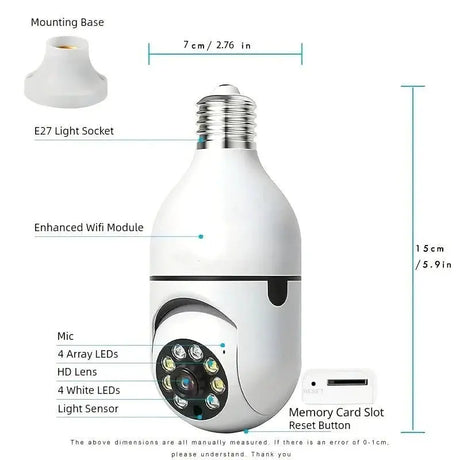 Ease Life App Light Bulb Security Camera Outdoor Wireless 5GHz 360 Degree E27 - stepyours.com