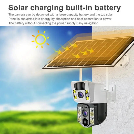 V380 Pro Solar 8MP 4K Wireless Camera - Dual Lens, 4G PIR Night Vision - stepyours.com