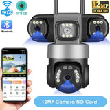 12MP Outdoor WiFi PTZ Camera With 6K HD Triple Lens Waterproof - stepyours.com