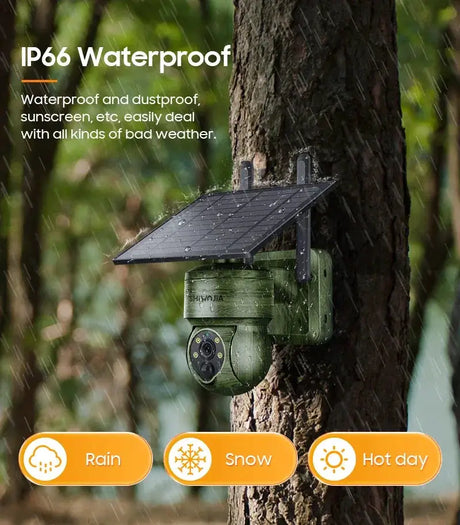 Shiwojia Wifi Wireless PTZ Solar Camera 4G SIM Outdoor 4MP
