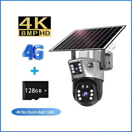 4G Solar Camera Outdoor 6K 12MP Tri Lens Night Vision IP PTZ Surveillance Pro - stepyours.com