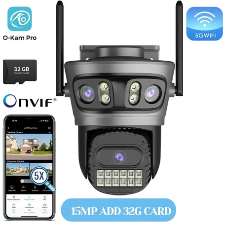 20MP Outdoors WiFi PTZ Security Camera - AI Human Detection and 10X Zoom Hooks by stepyours.com