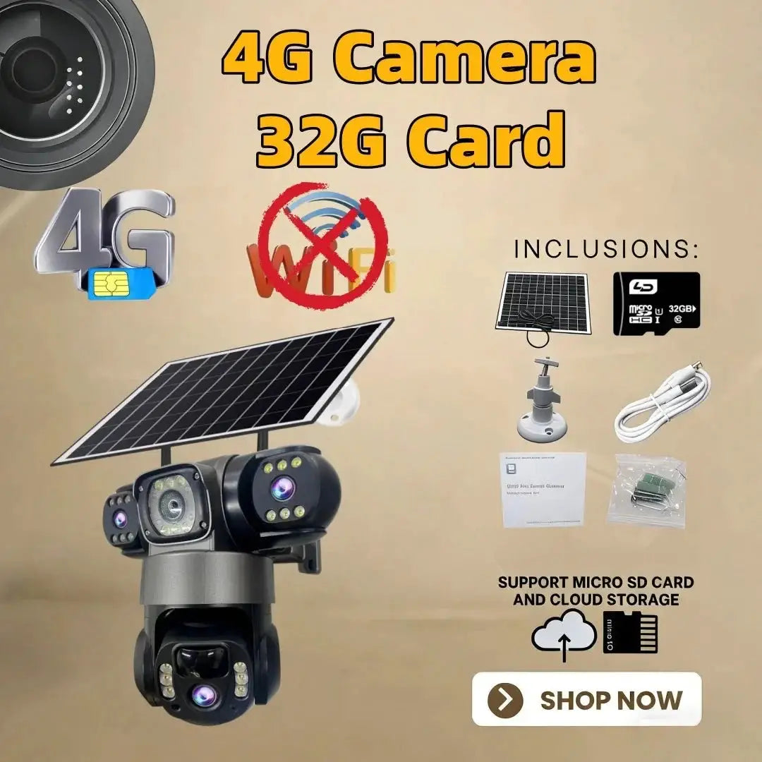 2 Pack Outdoor Security Camera System - 15MP Triple Lens 4G Solar Auto Tracking - stepyours.com