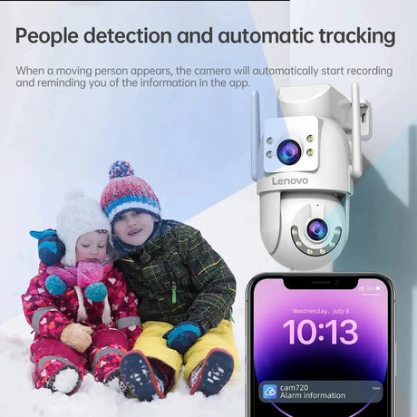 Lenovo HD PTZ Outdoor Camera Dual Lens 6MP With Auto Tracking - 5G WiFi - stepyours.com