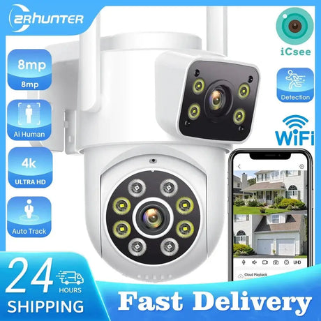 4K Outdoor Dual Lens PTZ WiFi Security Camera With 5X Zoom And Smart Tracking - stepyours.com