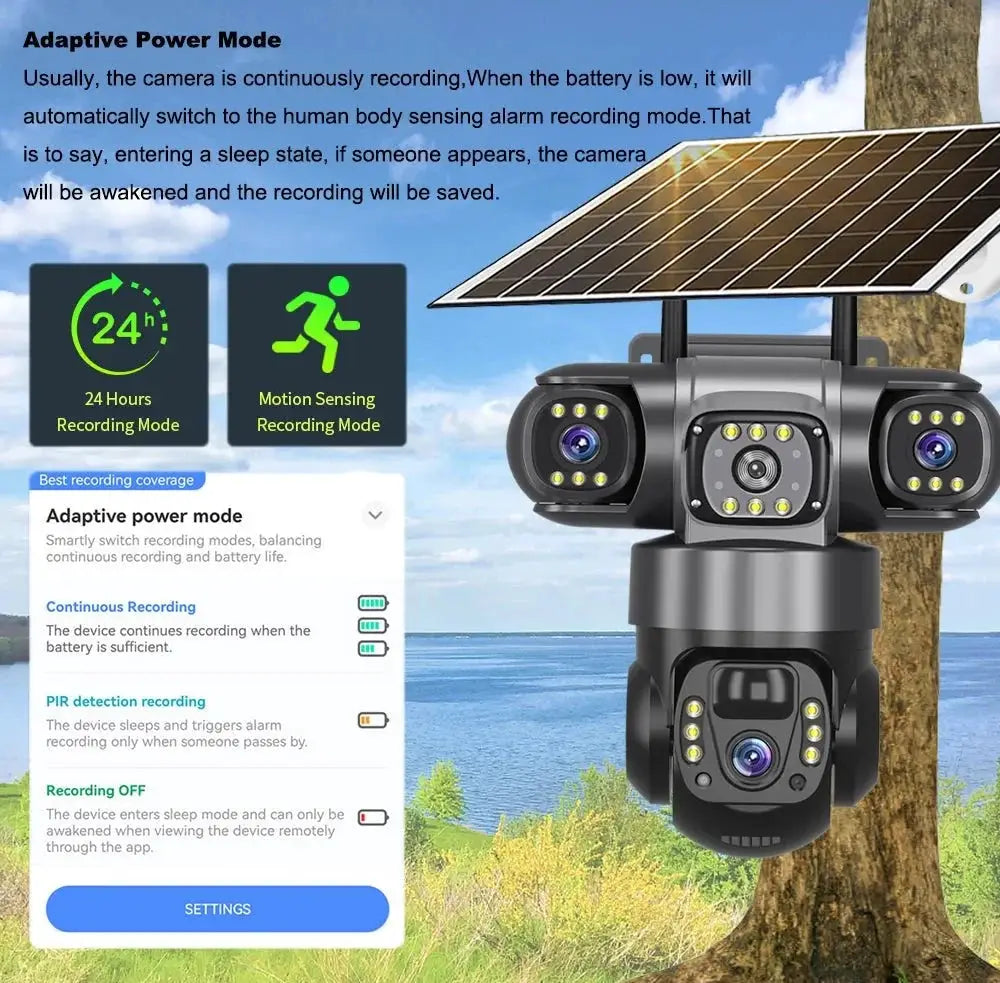 2 Pack Outdoor Security Camera System - 15MP Triple Lens 4G Solar Auto Tracking - stepyours.com