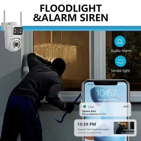 4MP Outdoor IP66 Dual Lens WiFi PTZ Camera With Smart Motion Detection - stepyours.com