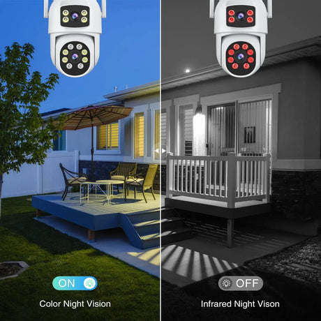 BESDER 10MP Dual - Lens Outdoor WiFi IP Camera - Auto - Tracking and Night Vision - stepyours.com