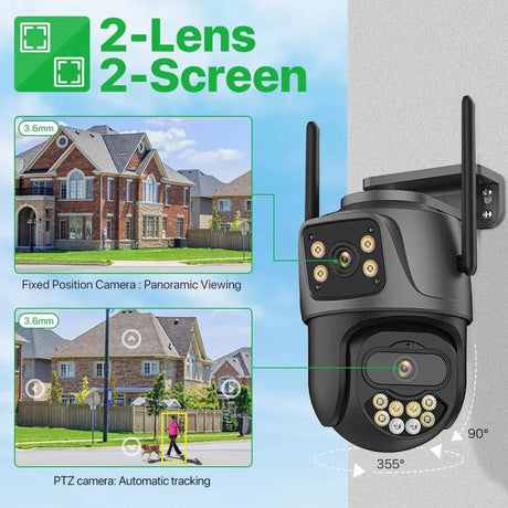 Advanced Outdoor AI Dual Lens PTZ Security Camera 4K