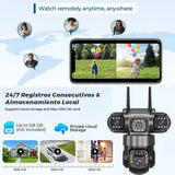 2 Pack Outdoor Security Camera System - 15MP Triple Lens 4G Solar Auto Tracking - stepyours.com