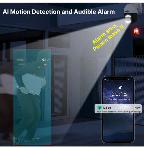 Hiseeu 4K 8MP PTZ WiFi IP Camera With 8X Zoom Night Vision And Smart Detection - stepyours.com