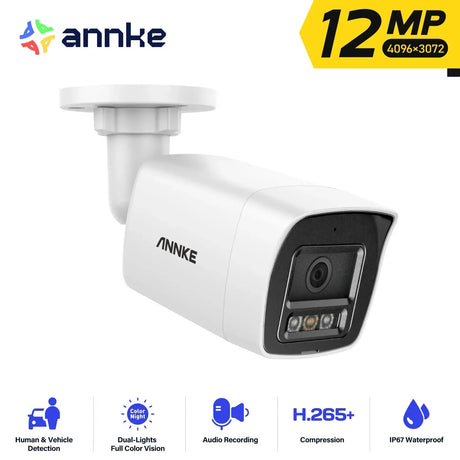 ANNKE 12MP Outdoor Dual Light PoE Security Camera IP67 Night Vision C1200 - stepyours.com