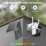 8MP Dual Lens Solar WiFi Security Camera - Color Night Vision, PIR Motion - stepyours.com