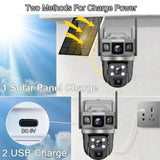 Solar Powered Dual Lens WiFi CCTV Camera With 12MP 10X Zoom PTZ IP66 Outdoor - stepyours.com