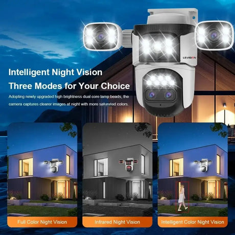 LS VISION 20MP Outdoor WiFi Security Camera With 4 Lenses 10X Zoom Auto Tracking - stepyours.com