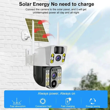 V380 Pro Solar 8MP 4K Wireless Camera - Dual Lens, 4G PIR Night Vision - stepyours.com