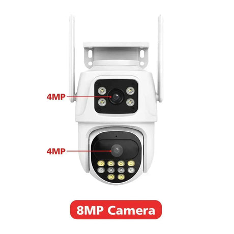 Dual Lens Outdoor Security Camera AI Tracking Waterproof