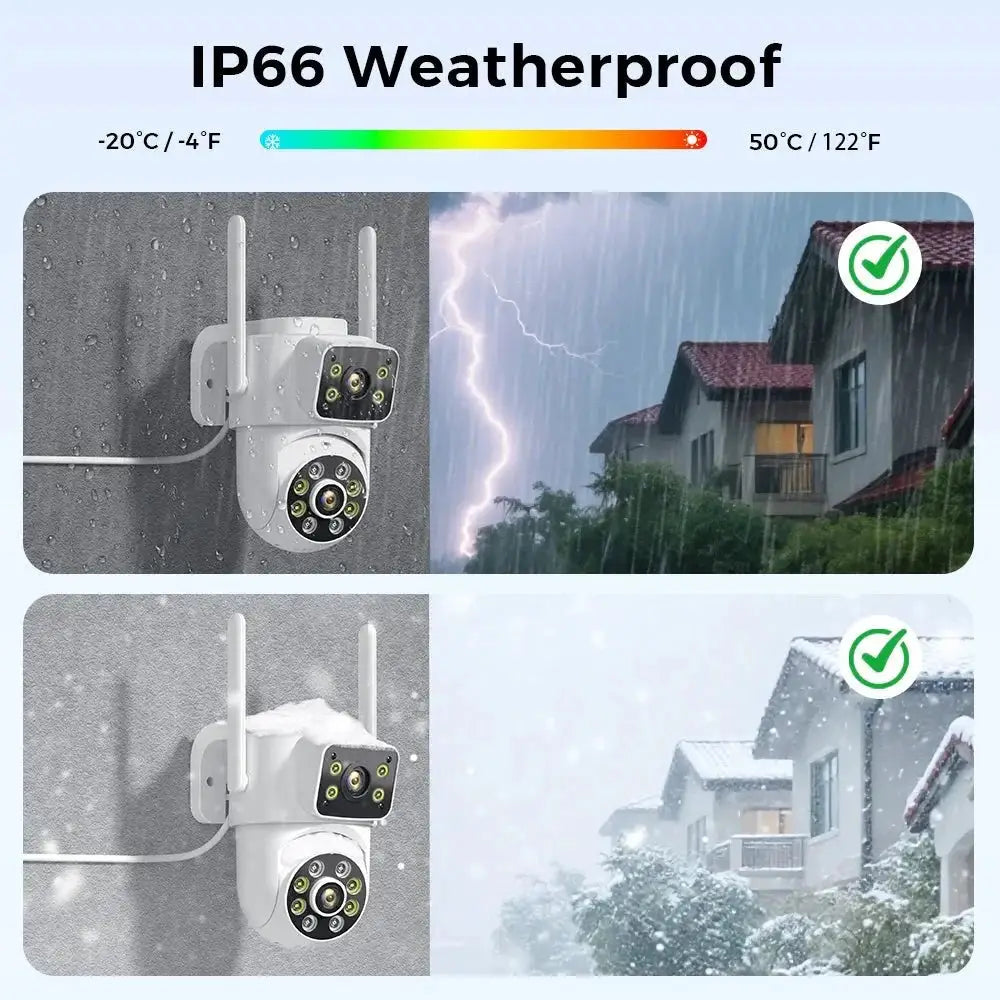 BESDER 8MP WiFi PTZ Outdoor Camera - With AI Human Detection Dual Screens - stepyours.com