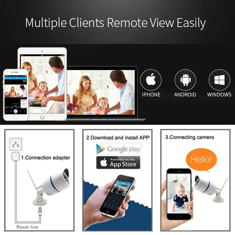Camhipro Outdoor WiFi IP Camera 5MP 1080P With Instant Motion Alerts - stepyours.com