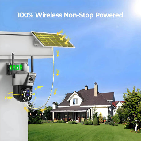 4G Solar Camera Outdoor 6K 12MP Tri Lens Night Vision IP PTZ Surveillance Pro - stepyours.com