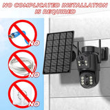 8MP 4K Solar WiFi Outdoor Camera Built In Battery Dual Lens 2K Surveillance - stepyours.com