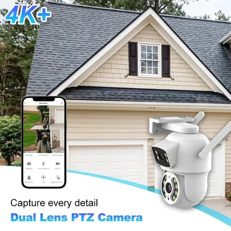 8MP 4K Dual Lens PTZ WiFi Pro Camera With AI Human Detection Auto Tracking - stepyours.com