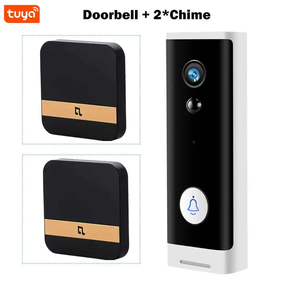 Tuya WIFI Doorbell 1080P Wireless Security Camera DC AC Battery Powered Smart Home Monitor With Alexa Google Door bell Camera by stepyours.com