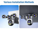 Outdoor WiFi PTZ CCTV Camera With 5X Zoom Four Lens Night Vision - stepyours.com