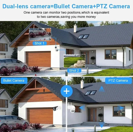 Sherway 4K 8MP Tuya Dual - Lens Outdoor PTZ Camera - AI Tracking and Smart Home - stepyours.com