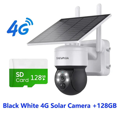 Shiwojia Wifi Wireless PTZ Solar Camera 4G SIM Outdoor 4MP
