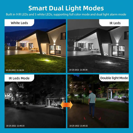 V380PRO 3 Lens WiFi Solar Camera 15MP 360 Outdoor Waterproof CCTV Night Vision - stepyours.com