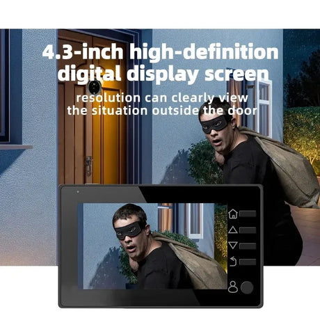 4.3 Inch HD Display Visual Peephole Video Doorbell 145 Degree Angel 1 Megapixel Camera PIR Motion Detection Night Vision Cat Eye by stepyours.com