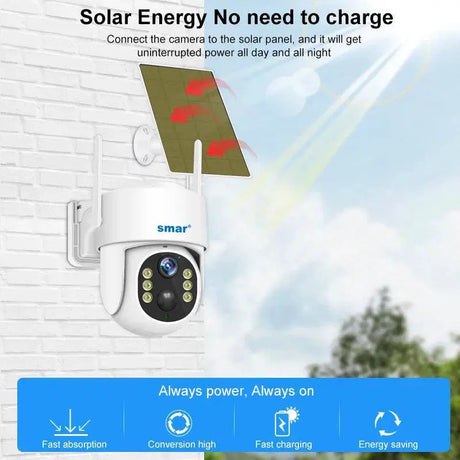 Solar Powered 4MP PTZ IP Security Camera With Night Vision