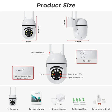 Smart 4MP Wireless Outdoor PTZ Camera With AI Auto Tracking Night Vision - stepyours.com
