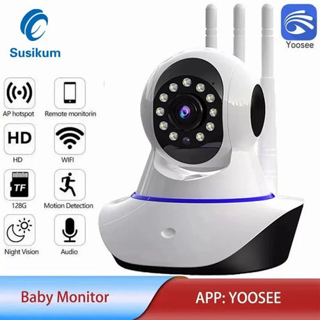 Susikum 1080P WiFi IP Camera With Two Way Audio Pan Tilt RJ45 Port - stepyours.com