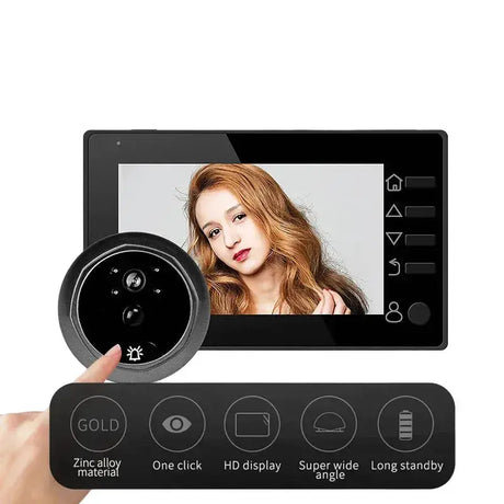 4.3 Inch HD Display Visual Peephole Video Doorbell 145 Degree Angel 1 Megapixel Camera PIR Motion Detection Night Vision Cat Eye by stepyours.com