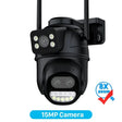 Outdoor WiFi PTZ Camera 8x Optical Zoom Three Lens Dual Screen CCTV IP - stepyours.com