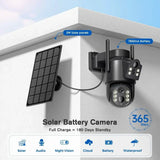 8MP 4K Solar WiFi Outdoor Camera Built In Battery Dual Lens 2K Surveillance - stepyours.com