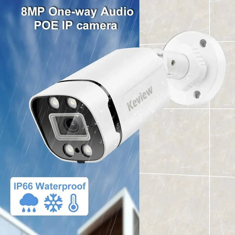 Keview 4K 8MP PoE IP Bullet Camera - Color Night Vision Outdoor Indoor CCTV - stepyours.com
