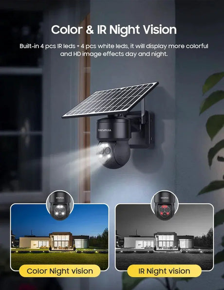 Shiwojia 4G Sim Solar Camera With WiFi 6W Dual Lens 12X Zoom