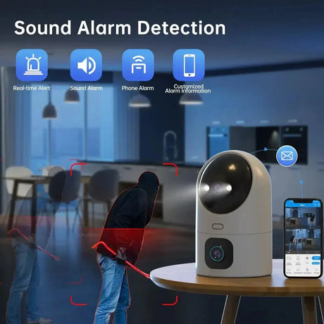 4K Auto Tracking PTZ Security Camera With Dual Lens