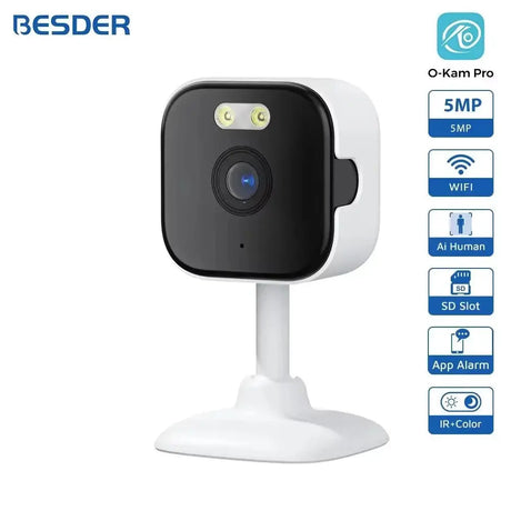BESDER 5MP Indoor Cube Camera - AI Human Detection And Two - Way Audio - stepyours.com