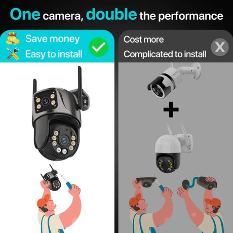 4K 8MP HD WiFi PTZ Camera Outdoor Dual Lens AI Tracking - ESCAPION