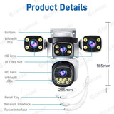 Outdoor WiFi PTZ CCTV Camera With 5X Zoom Four Lens Night Vision - stepyours.com