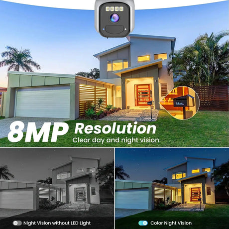 8MP Dual Lens Solar WiFi Security Camera - Color Night Vision, PIR Motion - stepyours.com